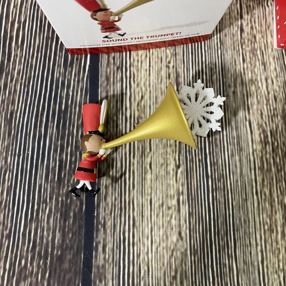 Lot of 2 Hallmark Sound the Trumpet! & Tippity-Tap Toy Soldier Holiday Ornaments